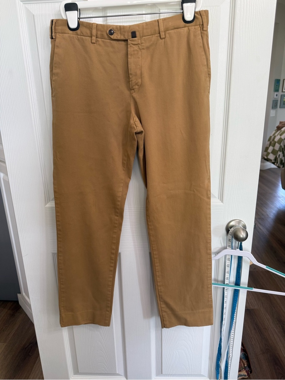 PT01 Pants Tan Men Chino Mid Waist Straight Dress Trouser IT50/ 34x30” Cotton